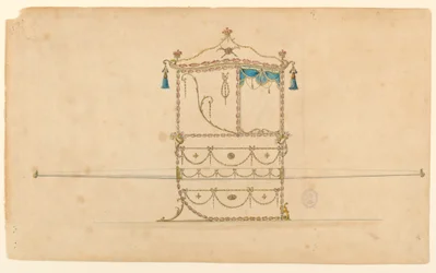 Entwurf für einen Sänftenstuhl, 1770–1775